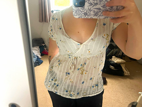 New look white - floral, v-neck