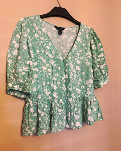 New look green white floral - look,